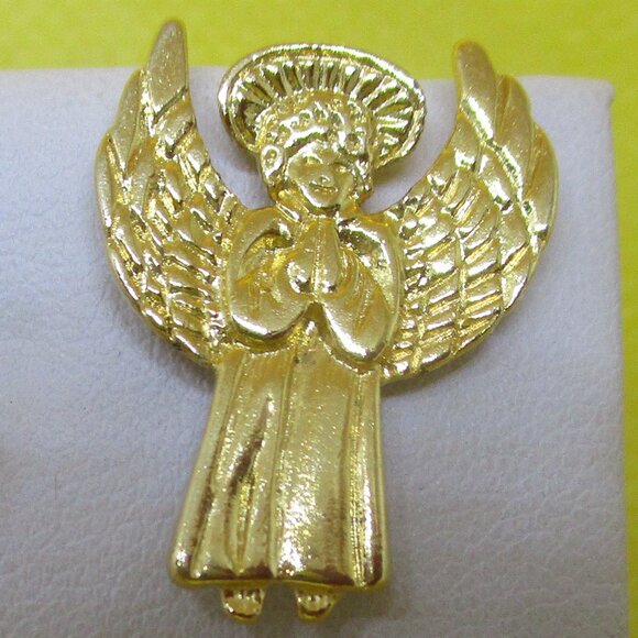 Guardian Angel Brooch Guardian Angel Lapel Pin Tie Tac Pin Gold Tone Tack Pin - Picture 4 of 7